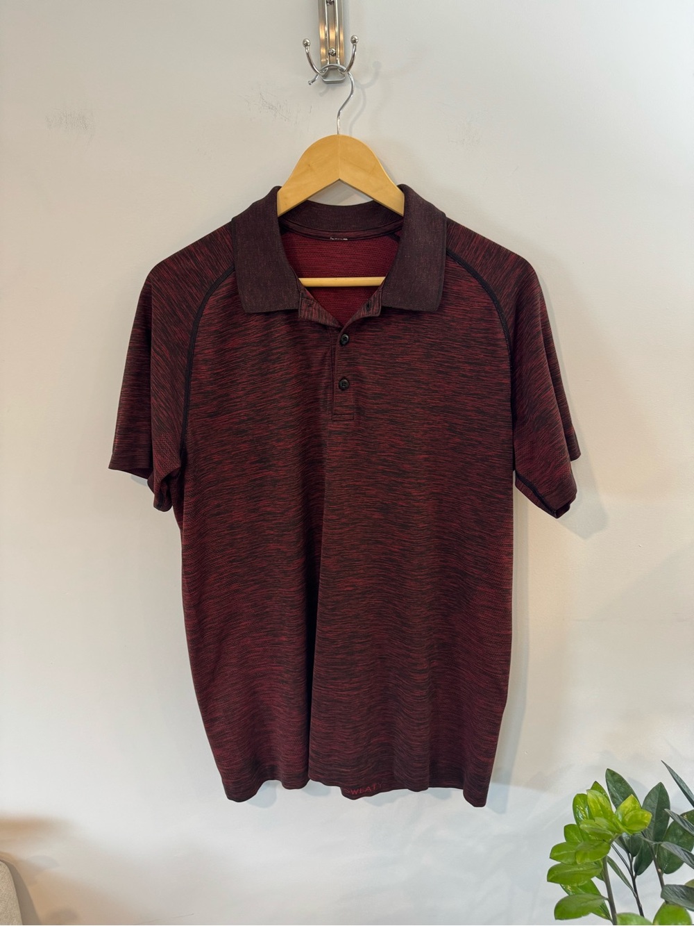 Lululemon Men’s Golf Polo Shirt, Red Heather, Sz L